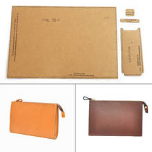 1Set DIY Kraft Paper Template New Fashion Men's clutch Wallet Leather Craft Pattern DIY Stencil Sewing Pattern 24cm*15cm 2024 - buy cheap