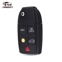 Dandkey capa de chave retrátil, controle de 5 botões de chave retrátil controle remoto para volvo v50 key para xc70 xc90 v70 s60 s60 2024 - compre barato