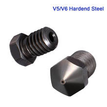 V6 Nozzle Hardened Steel High Quality 1.75MM PEI PEEK Carbon Fiber For 3D Printer Parts Hotend Titan Extruder V5 M6 Thread Block 2024 - buy cheap