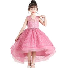 Flower Child Wedding Party Tail Embroidery Girl Princess's Birthday Baptism Dinner Party First Exchange Tail Dress 2024 - buy cheap