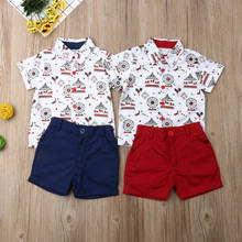1-6T Toddler Kids Baby Boys Formal Clothes set Short Sleeve T-shirt Tops Shorts Pants suit Cute lovely Sweet Outfits Set 2024 - buy cheap