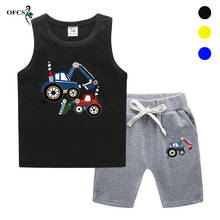 New Summer Child Suit Cotton 2 Pcs Sports Kids Lovely Cartoon Vest Tops + Beach Shorts Baby Boys Suit Fashion Children's Clothes 2024 - buy cheap