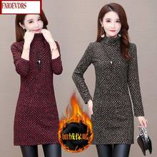 Women Winter Spring Basic Wear Warm Velvet Inside Fashion French Style Tunic Mini Dress 0882 2024 - buy cheap