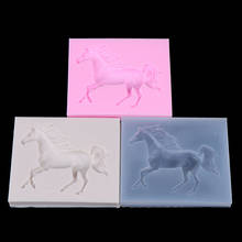 Molde de silicona 3D para decoración de pasteles, herramienta de Fondant, Chocolate, caramelo, caballo, jabón 2024 - compra barato