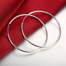 N925  silver color earrings female models 50MM big circle earrings jewelry gifts / wholesale website factory direct sales 2024 - buy cheap
