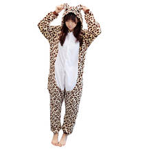 Kigurumi Leopard Bear Pajamas Adults Animal Onesies Winter Sleepwear Women Men Flannel Nightwear Cosplay Costumes 2024 - buy cheap