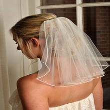 In Stock White Bridal Veil Simple Short Tulle One Layer Wedding Veil Bridal Accessories Veu De Noiva 2024 - buy cheap