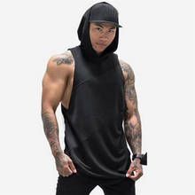 Brand New Gyms Tank Top Men Cotton Vest Bodybuilding Muscle Tops Sleeveless Shirt Casual Clothing Singlet  Fitness Hooded Tops 2024 - buy cheap