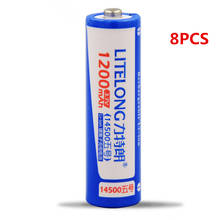 8 unids/lote Original 3,7 V 1200mAh AA batería recargable 14500 batería de litio recargable adecuada para la batería de la linterna 2024 - compra barato