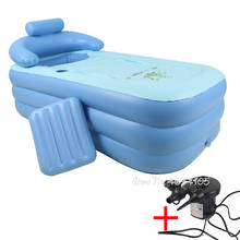 Banheira dobrável portátil para adultos, banheira de spa em pvc tamanho 160cm * 84cm * 64cm com bomba elétrica 2024 - compre barato