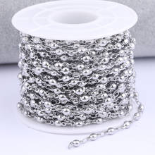 Onwear-2 metros/lote de cadenas de cuentas de bolas de acero inoxidable para la fabricación de joyas, accesorios para pulseras Diy 2024 - compra barato