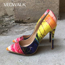 Veowalk Tropical Colorful Women Sexy Extremely High Heels Ladies Fashion Pointed Toe Stilettos Pumps Low Cut Slip On Party Shoes 2024 - buy cheap