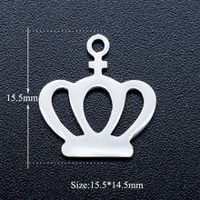 5pcs/lot 316L Stainless Steel Crown DIY Charm Pendant Wholesale Jewelry Finding Supplies Never Tarnish Charms for Necklaces 2024 - buy cheap