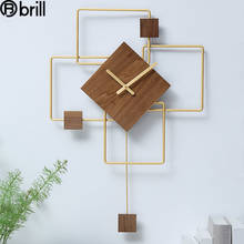 Large Wall Clock Wood Modern Gold Nordic Silent Pendulum Clocks Wall Home Decor Living Room Creative Wood Decoration Duvar Saati 2024 - buy cheap