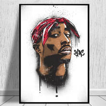 Portrait of 2PAC Tupac Abstract Canvas Paintings On The Wall Art Posters And Prints Modern Rapper Pictures Wall Decor Cuadros 2024 - buy cheap