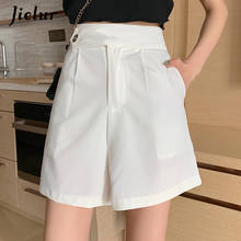 Jielur-pantalones cortos de Color liso para Mujer, Shorts elegantes de cintura alta con bolsillo, ajustados, estilo Harajuku coreano, novedad 2024 - compra barato