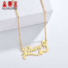 Auxauxme Personalized Baby Name pendants necklaces Girl Boy Necklace Custom name necklace Gifs For women Child Maxi Colar 2024 - buy cheap