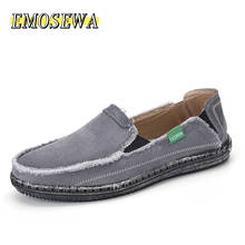 EMOSEWA New Arrival Spring Mens Breathable High Quality Casual Shoes Jeans Canvas Casual Shoes Slip On men Fashion Flats Loafer 2024 - buy cheap