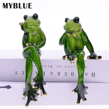 MYBLUE 2Pcs/Set Kawaii Garden Animal Resin Thinking Couple Frog Figurine Miniature Nordic Home Room Table Decoration Accessories 2024 - buy cheap