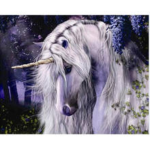 Pintura por número de unicornio en lienzo con Marco, 40x50, para dibujar, colorear por número, pintar para pintar, cuadro, decoración del hogar, arte 2024 - compra barato