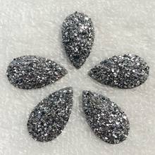 12pcs Rhinestone  gun black buttons Water Drop 16*28mm Ore Shiny AB Resin Crystals Accessories Gem Stones Strass DIY -Y791 2024 - buy cheap