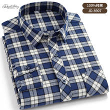 Camisa masculina de manga comprida 2021 algodão, camisa casual de alta qualidade com bolso e estampa gingham, tamanho plus size 5xl 6xl, 100% 2024 - compre barato