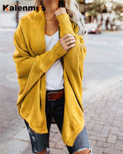 Suéter feminino manga longa em malha, casaco comprido com gola v sólida, moda de primavera, outono e inverno 2024 - compre barato