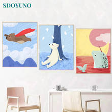 SDOYUNO 3Pcs 40x50cm Painting By Numbers For Adult Animals DIY Frameless Paint By Numbers On Canvas Handpainted Wall Art 2024 - buy cheap