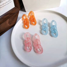 Candy jelly color simple chain Acrylic Earrings for women stud Earring new jewelry 2024 - buy cheap