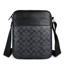 2019 Man plaid Leather Postman Leisure Single Shoulder Crossbody Male Messenger Bag Classic Oblique Satchel Luxury bag 2024 - buy cheap