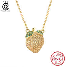 ORSA JEWELS Real Sterling 925 Silver Necklaces Lemon Shape Gold Plated AAAA Zirconia Pendant Accessories For Female SEQN05 2024 - buy cheap