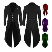 Adult Men Victorian Costume 4 Colors Tuxedoed Tailcoat Gothic Steampunk Trench Coat Frock Outfit Overcoat Uniform Tailcoat Party 2024 - buy cheap