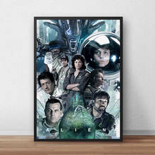 Poster de astronauta de parede, poster de tela de filme de alienígena para decoração de casa e sala de estar, ficção científica popular, estilo espaço 2024 - compre barato