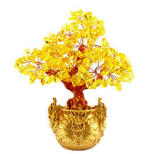 Árbol del dinero de la suerte de cristal, Feng Shui para la riqueza y la suerte, decoración para el hogar, regalo de 7 pulgadas 2024 - compra barato
