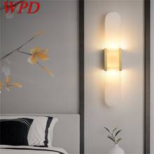 Luminária de parede de luxo wpd, led marmorizado moderno para decoração de casa, ambiente interno, quarto, sala de estar, escritório 2024 - compre barato