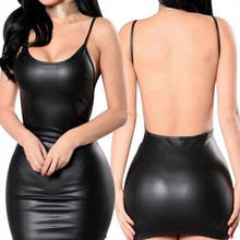 2019 nova venda quente mulheres sexy roupa interior de couro artificial bodysuit mini vestido estilingue sem costas quatro temporada na festa 2024 - compre barato