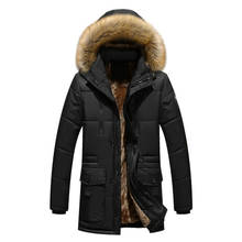 Men's Thick Warm Coat Hooded Winter Jacket Army Japanese and Korean Clothes Mid-length Jacket 2024 - buy cheap