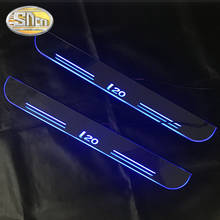 Car Sticker Acrylic Moving LED Welcome Pedal Car Scuff Plate Pedal Door Sill Pathway Light For Hyundai I20 2008 - 2018 2019 2024 - buy cheap