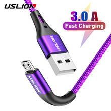 USLION 2m Micro USB Cable 3A Fast Charging Data Cable for Xiaomi Redmi 4X Samsung J7 Android Mobile Phone Microusb Charger 2024 - buy cheap