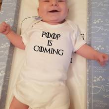Poop Is Coming Funny Printing Baby Bodysuits Infant Babe Boys Girls Cute Rompers Short Sleeve Cotton Clothes Babe Onesie 2024 - buy cheap