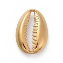 10pcs Golden 304 Stainless Steel Cowrie Shell Pendants For jewelry making DIY Bracelet Necklace Decor Accessories,hole: 16x2mm 2024 - buy cheap