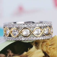 Exquisite Gold & Silver Color Promise Rings Infinity Ring Vintage Jewelry Luxury Wedding Bands For Women 2024 - buy cheap