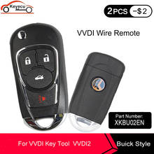 KEYECU 5PCS XHORSE (English Version) Universal Remote Key Fob 3+1 Button XKBU02EN for VVDI Key Tool VVDI2 for Buick Style Wire 2024 - buy cheap