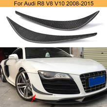 Car Front Bumper Canards Splitters Fins For Audi R8 V8 V10 2007 - 2015 Front Bumper Fins Canards Splitters Carbon Fiber 2024 - buy cheap