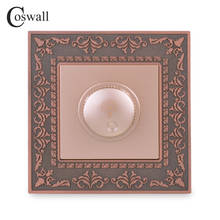 Coswall Zinc Alloy Metal Panel Lamp Dimmer Regulator Wall Switch Only For 15~200W Dimmable LED Light Brightness Adjustable 2024 - buy cheap