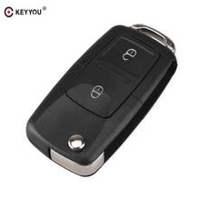 KEYYOU-carcasa de llave plegable para coche, carcasa de mando a distancia para VW Jetta Golf Passat Beetle Polo Bora, 3 botones, sin cuchilla, 30 unidades 2024 - compra barato