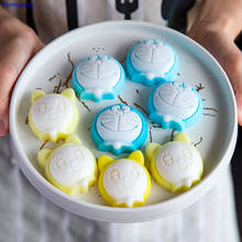 Новый шесть гнезда пресс-формы с принтом «Doraemon» Форма Fondant (сахарная) торта силиконовой формы торт декора трафарет для выпечки DIY шоколадная Форма Мыло ручной работы плесень 2024 - купить недорого