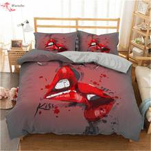 Homesky 3D Red Lip Printing Bedding Set  Duvet Cover Pillowcase Set Queen King Quilt Cover 2/3pcs (No Filling No Sheet) 2024 - buy cheap