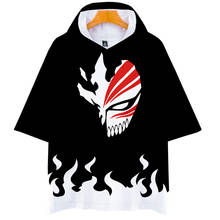 Moletom japonês desenho animado bleach 3d, blusão com capuz cosplay estiloso masculino feminino manga curta 2024 - compre barato