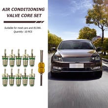 Air Conditioning Valve Cores Green Tool 10pcs R134a Car A/C Valve Cores Automobile Exterior Repair Components 2024 - buy cheap